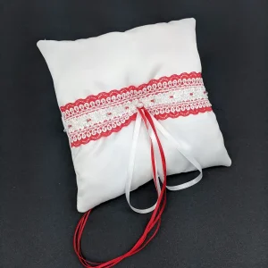 068A Coussin d'alliances blanc et rouge