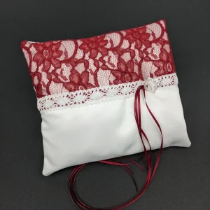 024A Coussin d'alliances moitié blanc moitié bourgogne