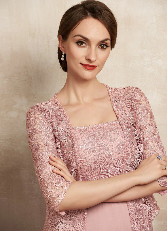 Robe Rose Poudré Vintage Dentelle – Image 3