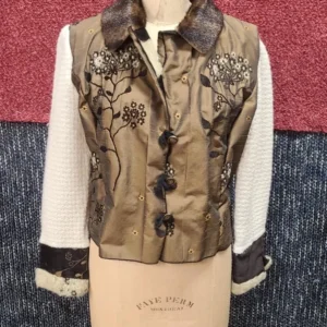 Blouson fleurs asiatiques bronzes