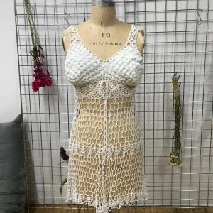 Robe crochetée blanche