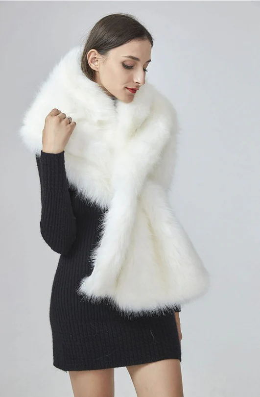 Châle fausse fourrure chaude - Plusieurs couleurs ..Warm faux fur shawl - Lot colors – Image 4