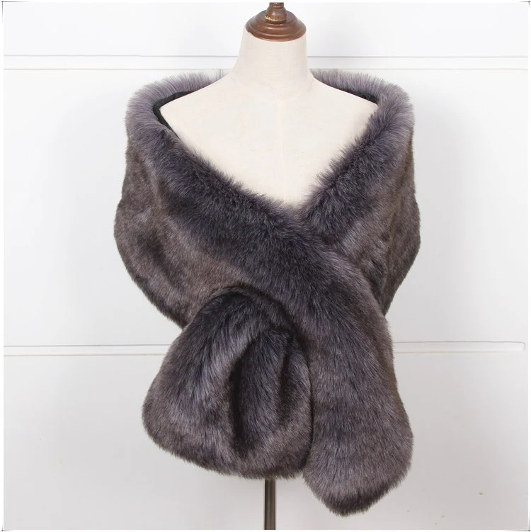 Châle fausse fourrure chaude - Plusieurs couleurs ..Warm faux fur shawl - Lot colors – Image 9