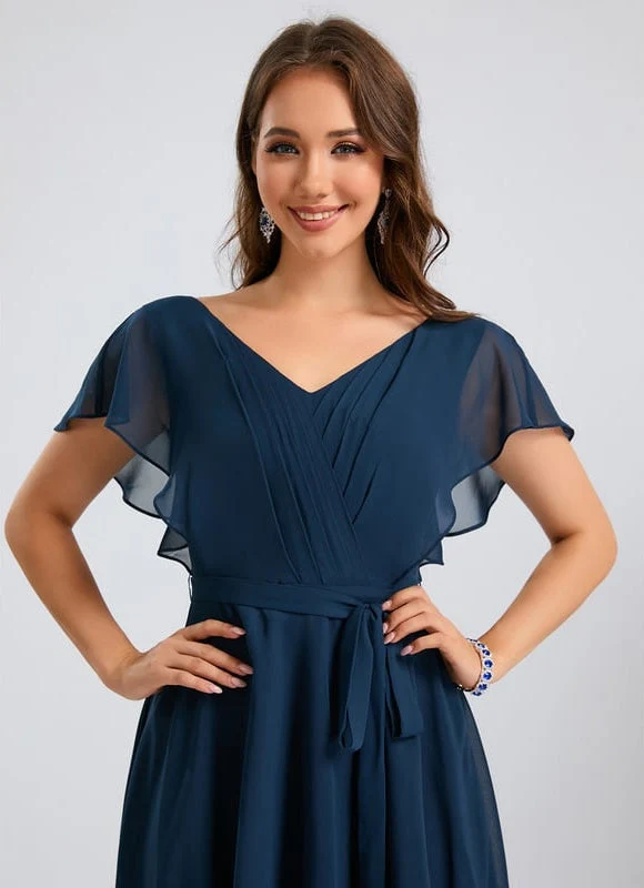 Robe De Bal Col V Marine – Image 3