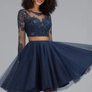 Robe De Bal Tulle Marine Élégant