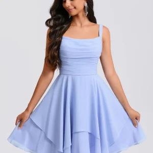 Robe De Bal Courte Bleue Aérienne