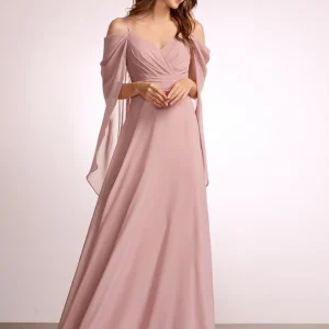 Robe Fluide Rose Poudré À Fente