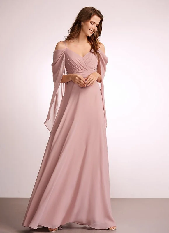 Robe Fluide Rose Poudré À Fente – Image 2