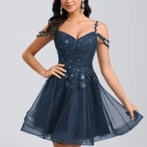 Robe De Bal Tulle Bleu Nuit