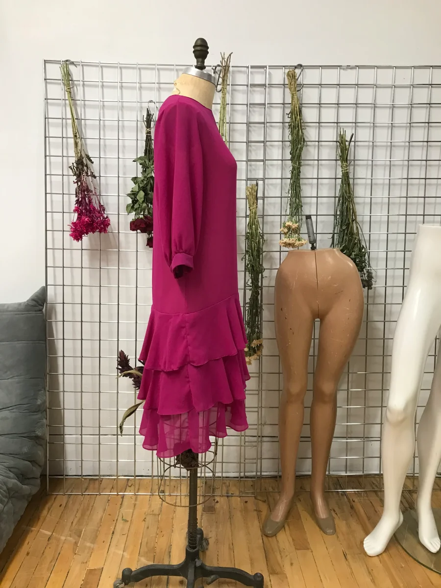Robe fuchsia manche 3/4 – Image 5