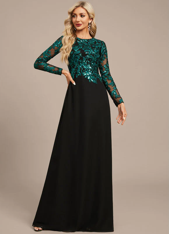 Robe Longue Chic À Manches Brodées – Image 4