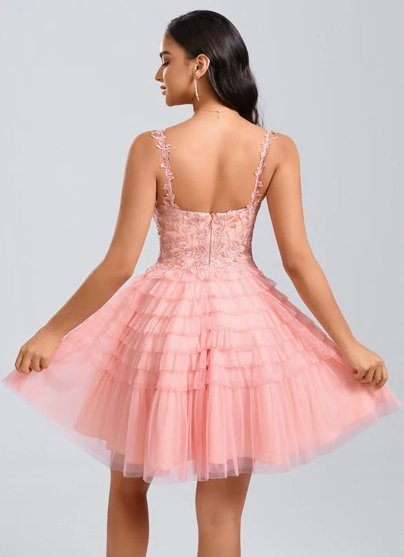 Robe De Bal Tulle Froncée Rose – Image 7