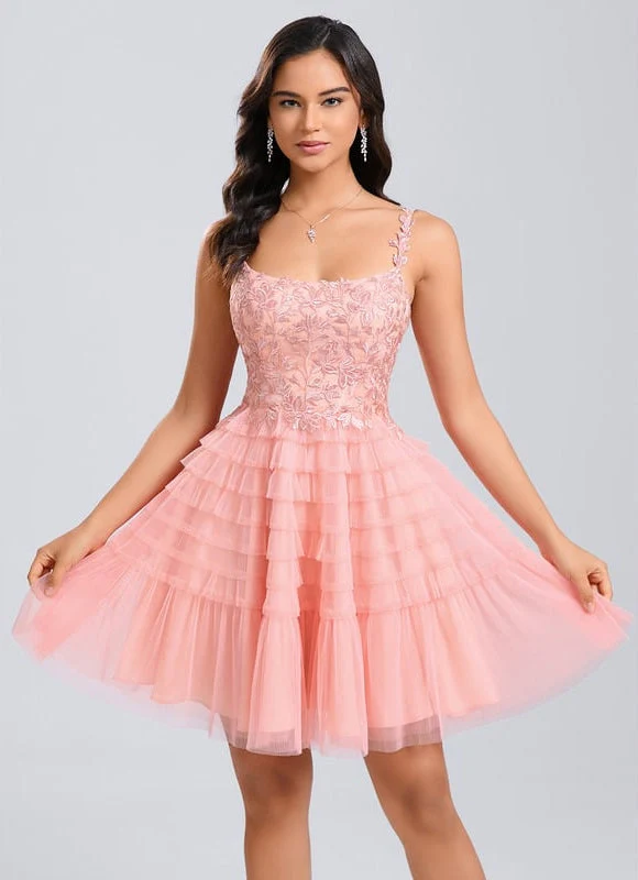 Robe De Bal Tulle Froncée Rose