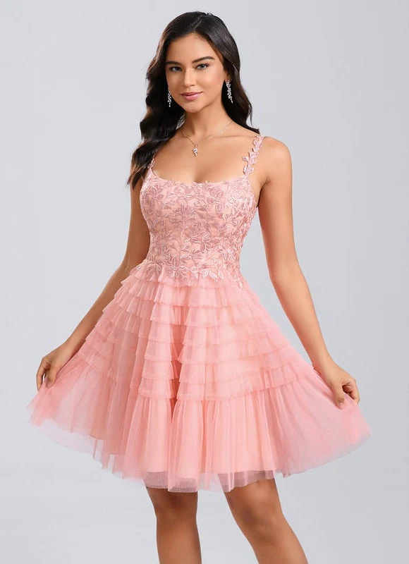Robe De Bal Tulle Froncée Rose – Image 3