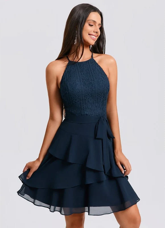 Robe De Bal À Volants Marine – Image 4