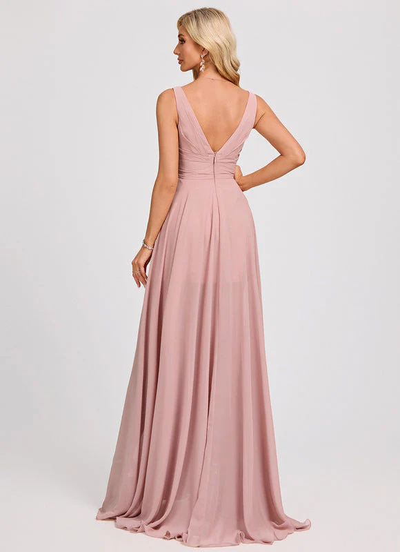 Robe Longue Femme Rose Poudré – Image 3