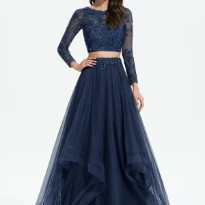 Robe De Bal De Bal Rose Ornée