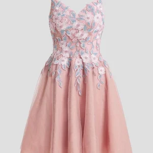 Robe De Bal Courte Tulle Brodée