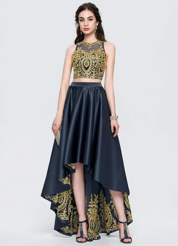 Robe De Bal Asymétrique Dorée – Image 3