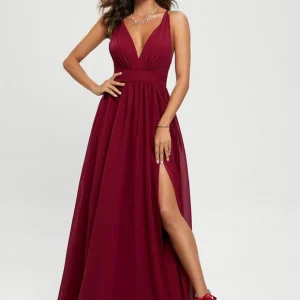 Robe De Bal Bordeaux Fluide