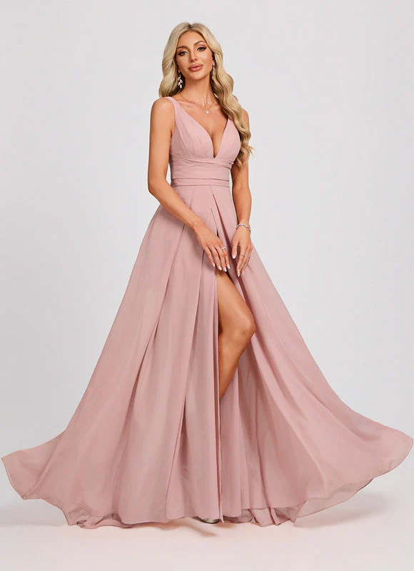 Robe Longue Femme Rose Poudré – Image 6