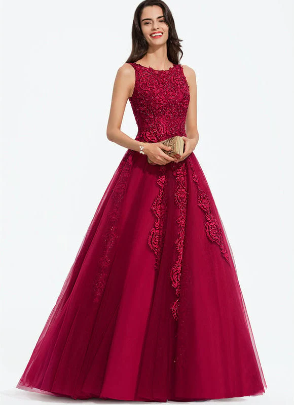 Robe De Bal Bordeaux Élégante – Image 5