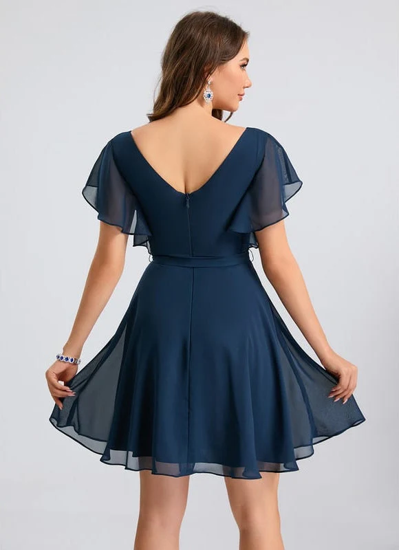 Robe De Bal Col V Marine – Image 7