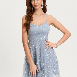 Robe De Bal Brodée Ciel