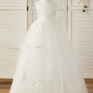 Robe Enfant Tulle Avec Motifs Floraux