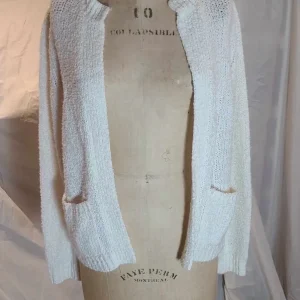 Cardigan blanc 2 poches