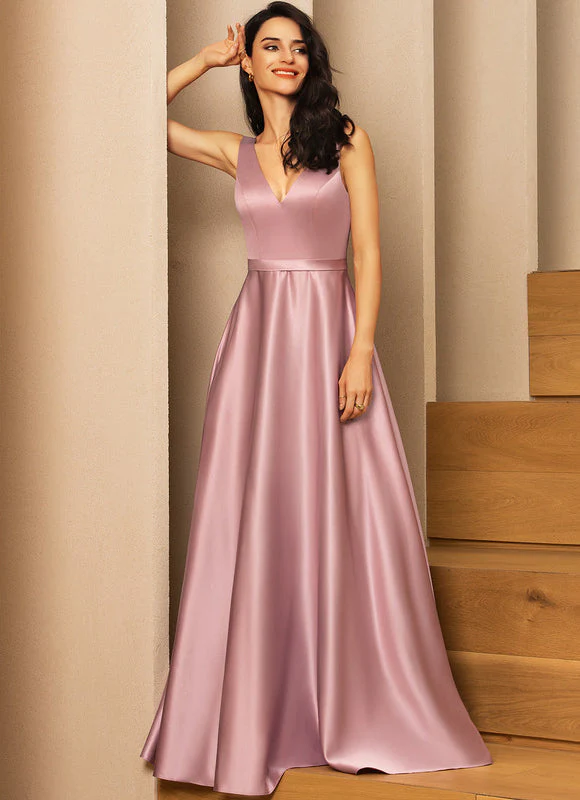 Robe Satinée Rose Poudré – Image 4