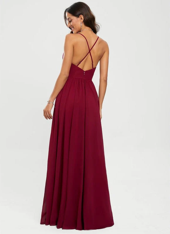 Robe De Bal Bordeaux Fluide – Image 6