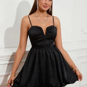 Robe De Bal Courte À Pois