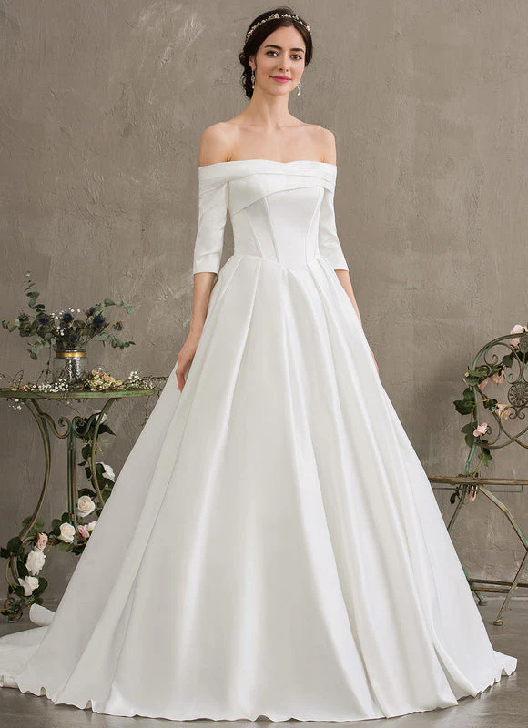 Robe Nuptiale Satinée Épurée Élégante – Image 5