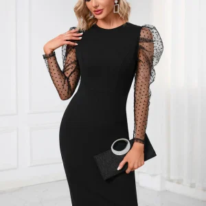 Robe Noire Manches Bouffantes