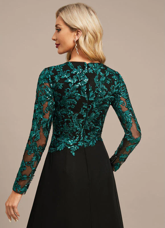 Robe Longue Chic À Manches Brodées – Image 9