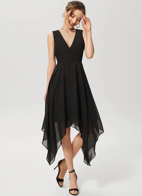 Robe Cocktail Vaporeuse Élégante Noire – Image 3