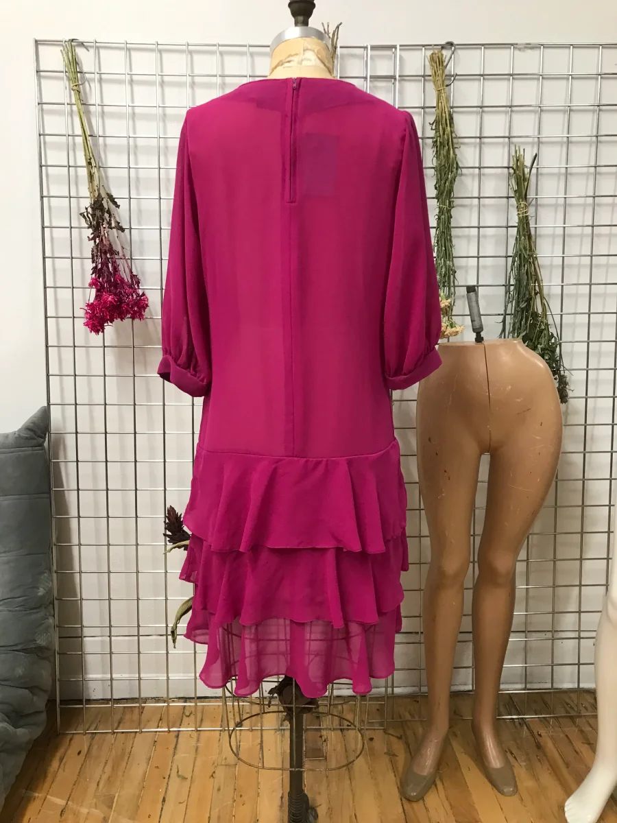 Robe fuchsia manche 3/4 – Image 6