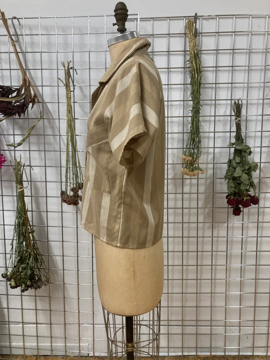 Blouse rayures beiges – Image 3