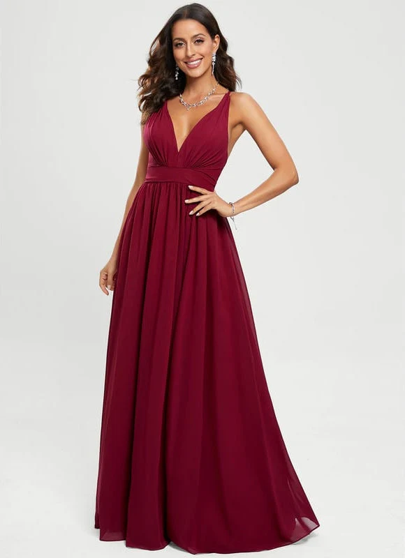 Robe De Bal Bordeaux Fluide – Image 5
