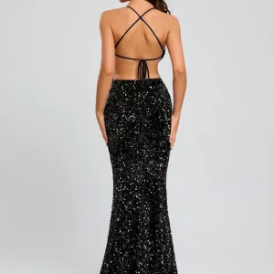 Robe Fourreau Scintillante Dos Nu