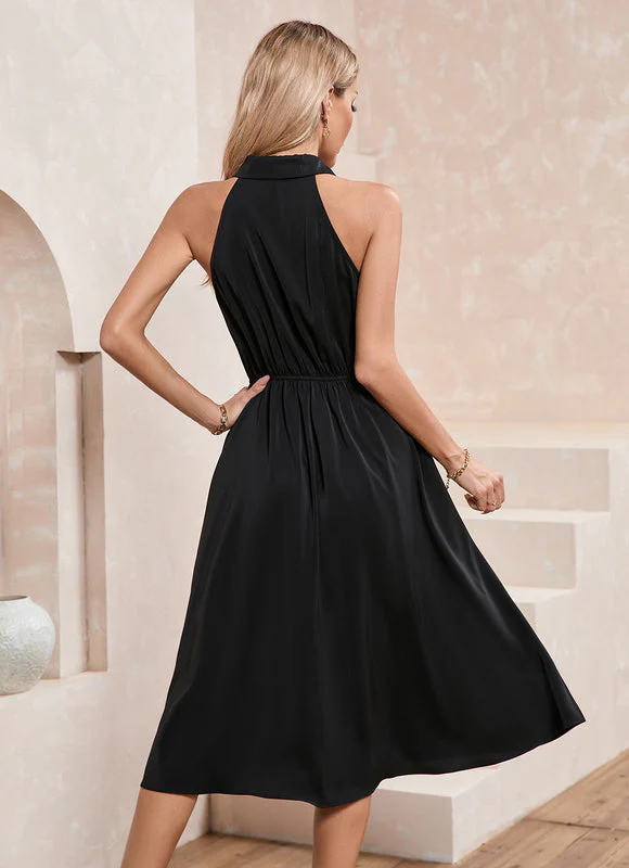 Robe Chemise Noire Satin – Image 7