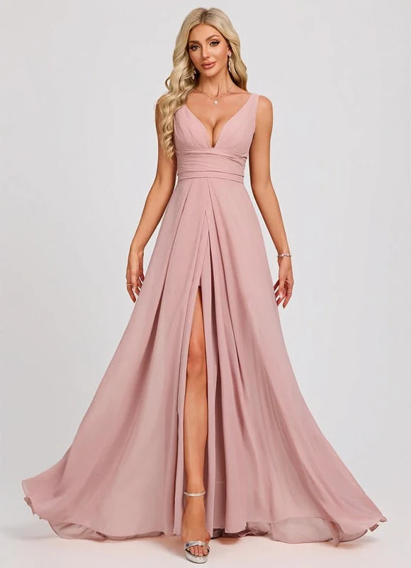 Robe Longue Femme Rose Poudré – Image 2