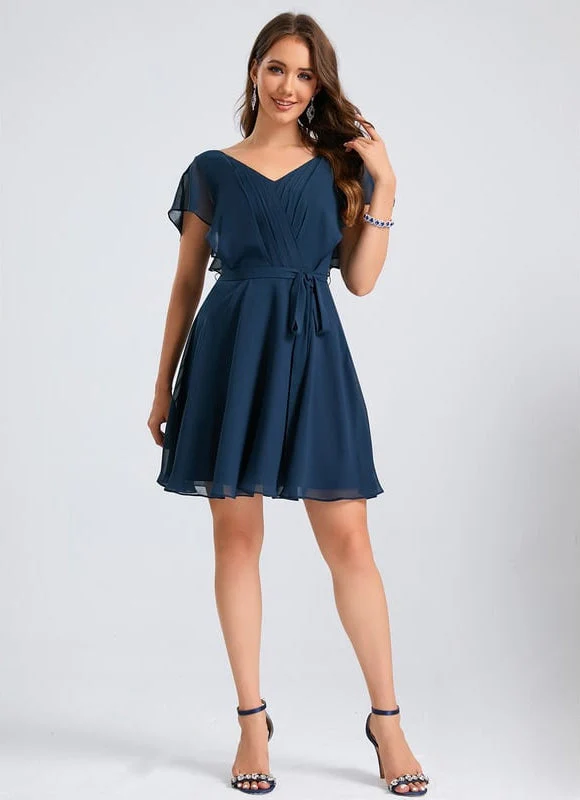 Robe De Bal Col V Marine – Image 5