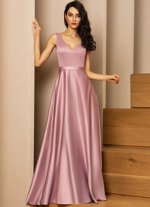 Robe Satinée Rose Poudré – Image 3