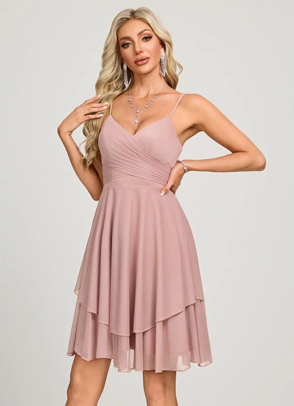 Robe De Bal Courte Rose Poudrée – Image 5