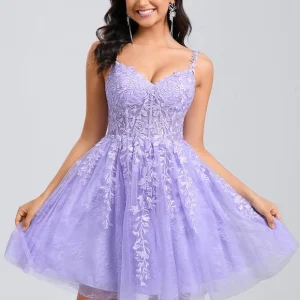 Robe De Bal Courte Tulle Brodée