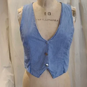 Veste sans manche effet denim