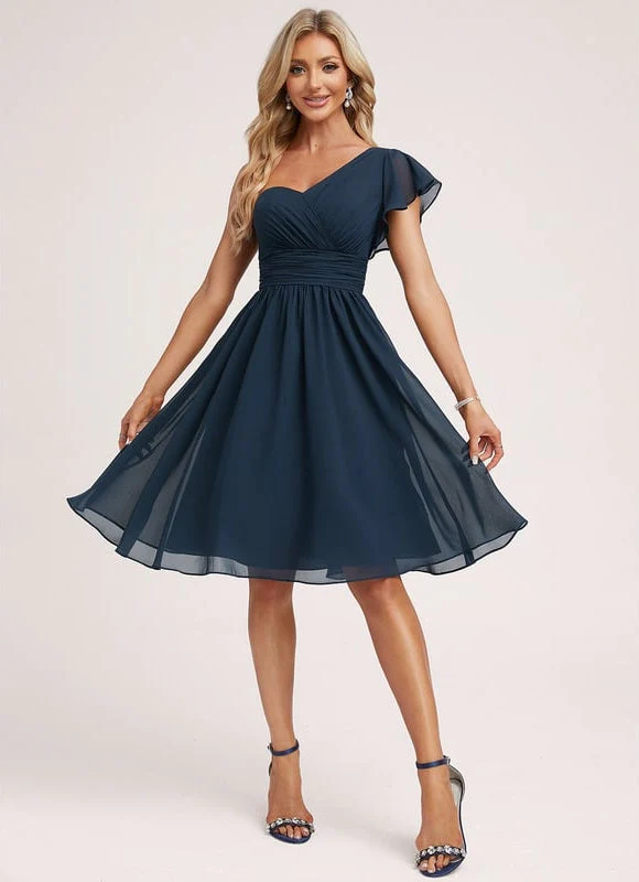 Robe De Bal Asymétrique Marine – Image 4