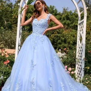 Robe De Bal Tulle Bleu Ciel